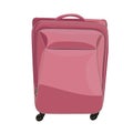 Pink travel suitcase. Vector illustration.